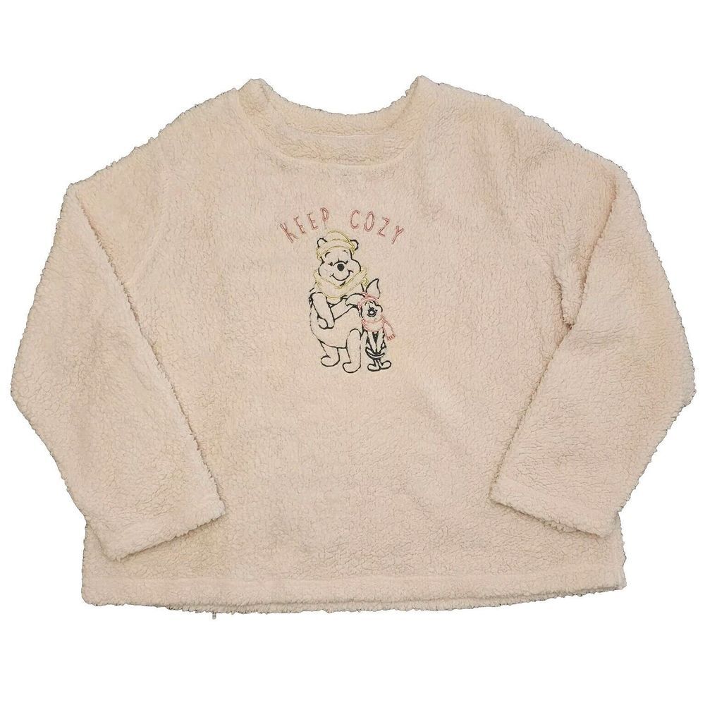 Disney "Keep Cozy" Winnie The Pooh & Piglet Sleepwear Top Comfort Pink Fleece 2X